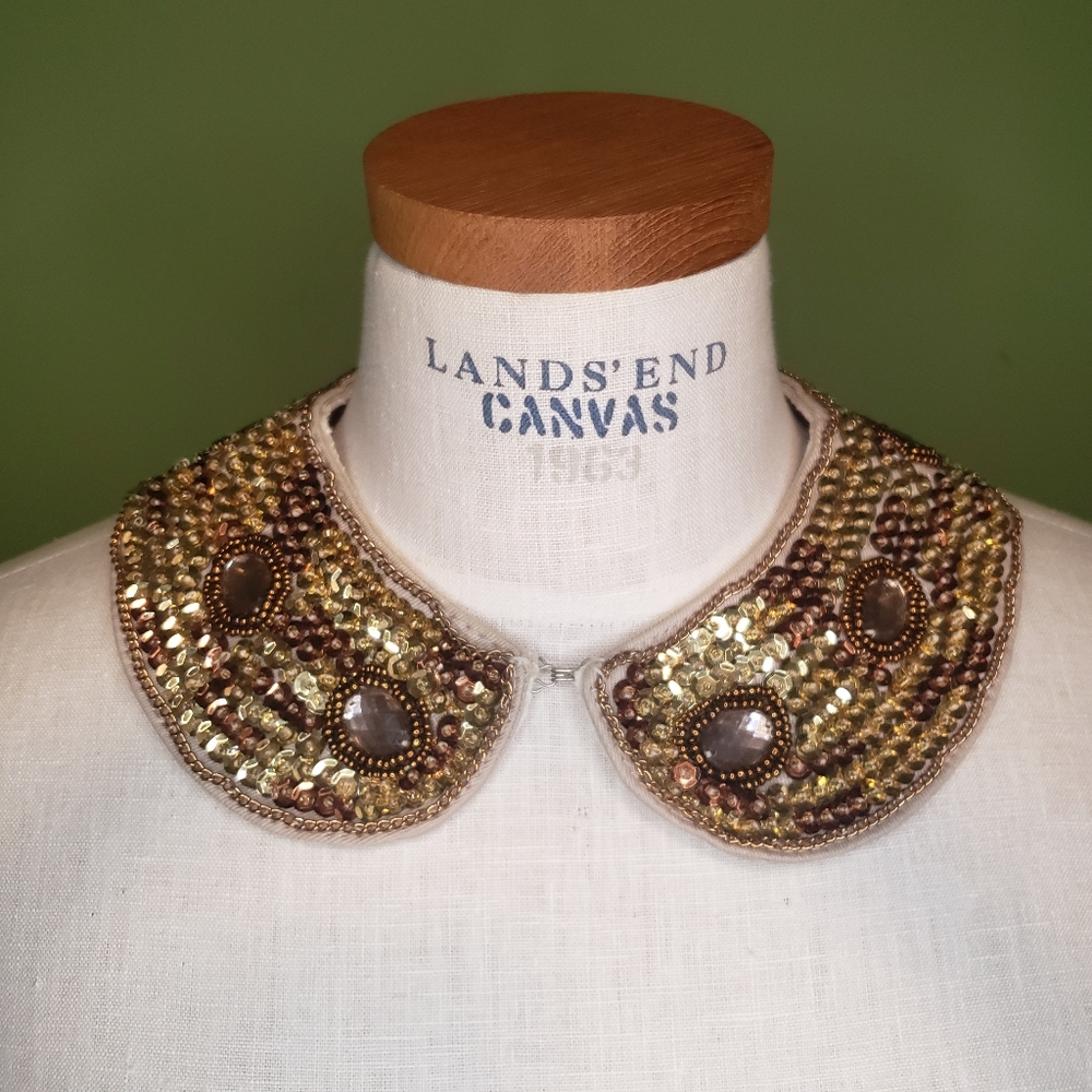 Possibly Haunted Jeweled Mock Collar